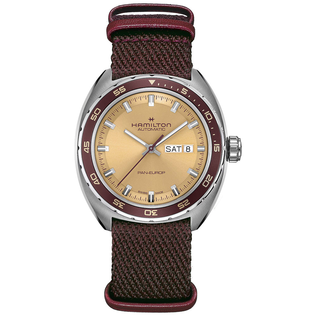 Watch in steel American Classic Pan Europ Day Date Auto Hamilton