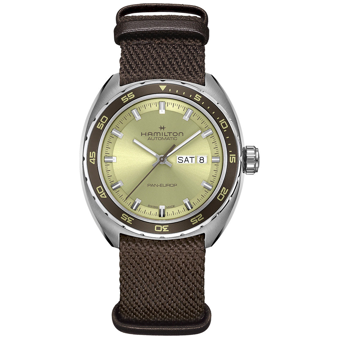 Watch in steel American Classic Pan Europ Day Date Auto Hamilton