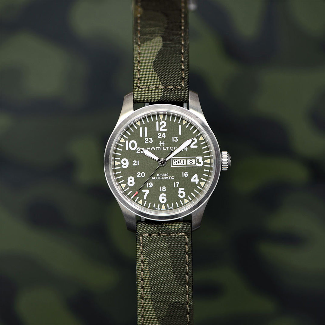 Orologio in acciaio Khaki Field Day Date Auto Hamilton
