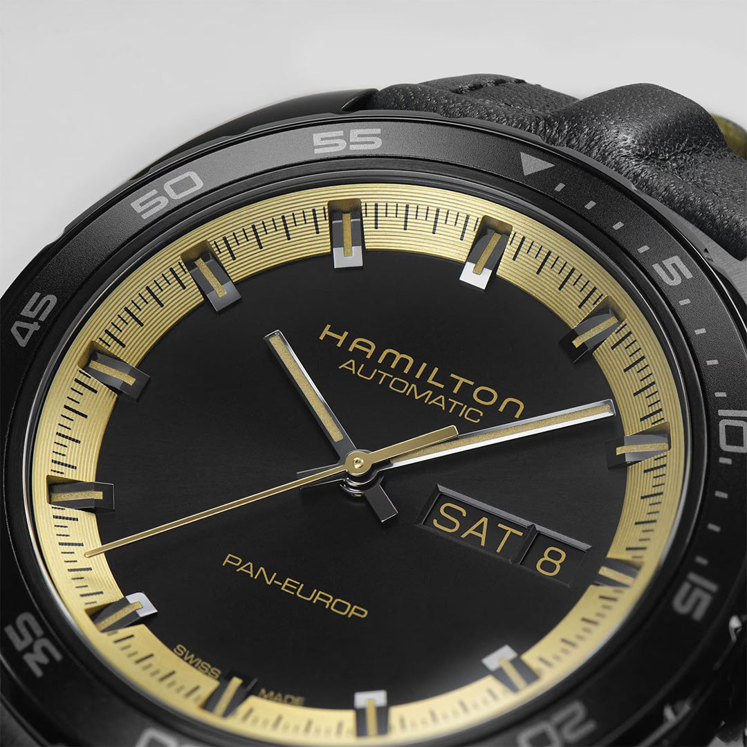 Orologio in acciaio American Classic Pan Europ Day Date Auto Hamilton