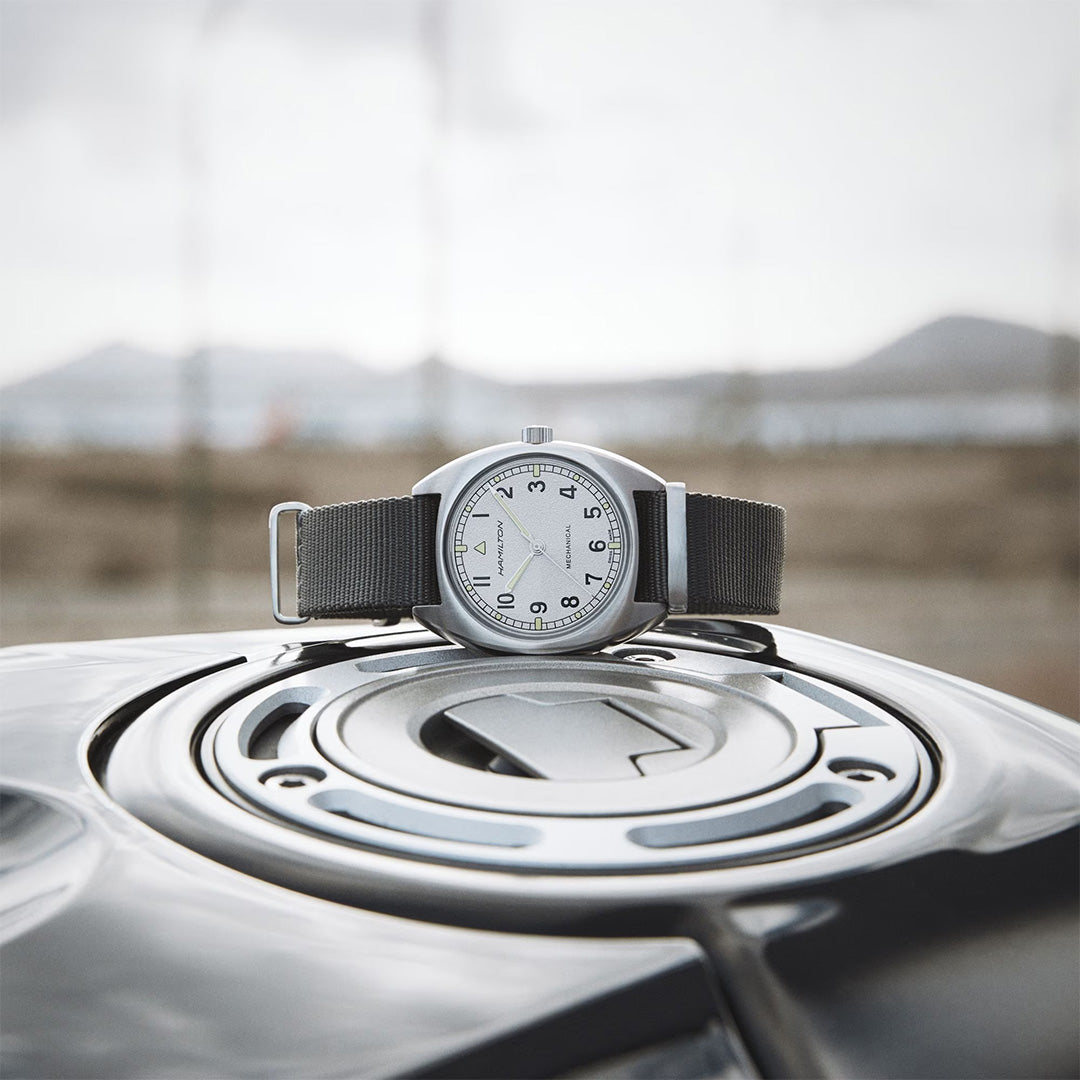 Orologio in acciaio Khaki Aviation Pilot Pioneer Mechanical Hamilton