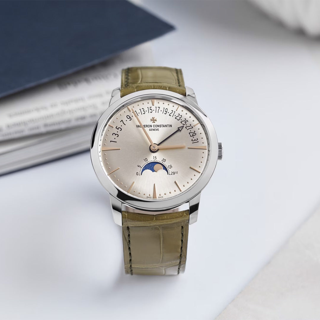 Orologio in oro bianco Patrimony Fasi Lunari Data Retrograda Vacheron constantin