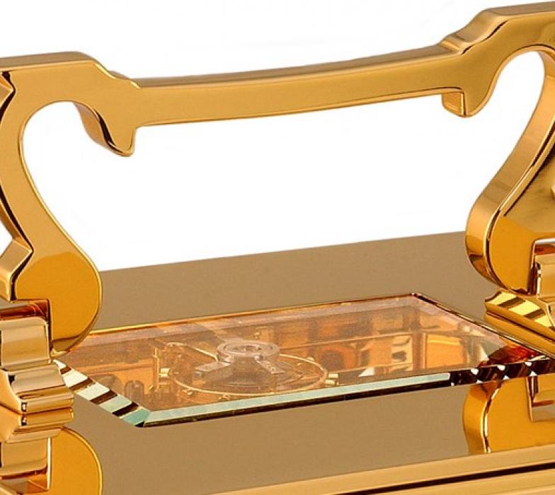 Table clock in gold-plated Anglaise L epee