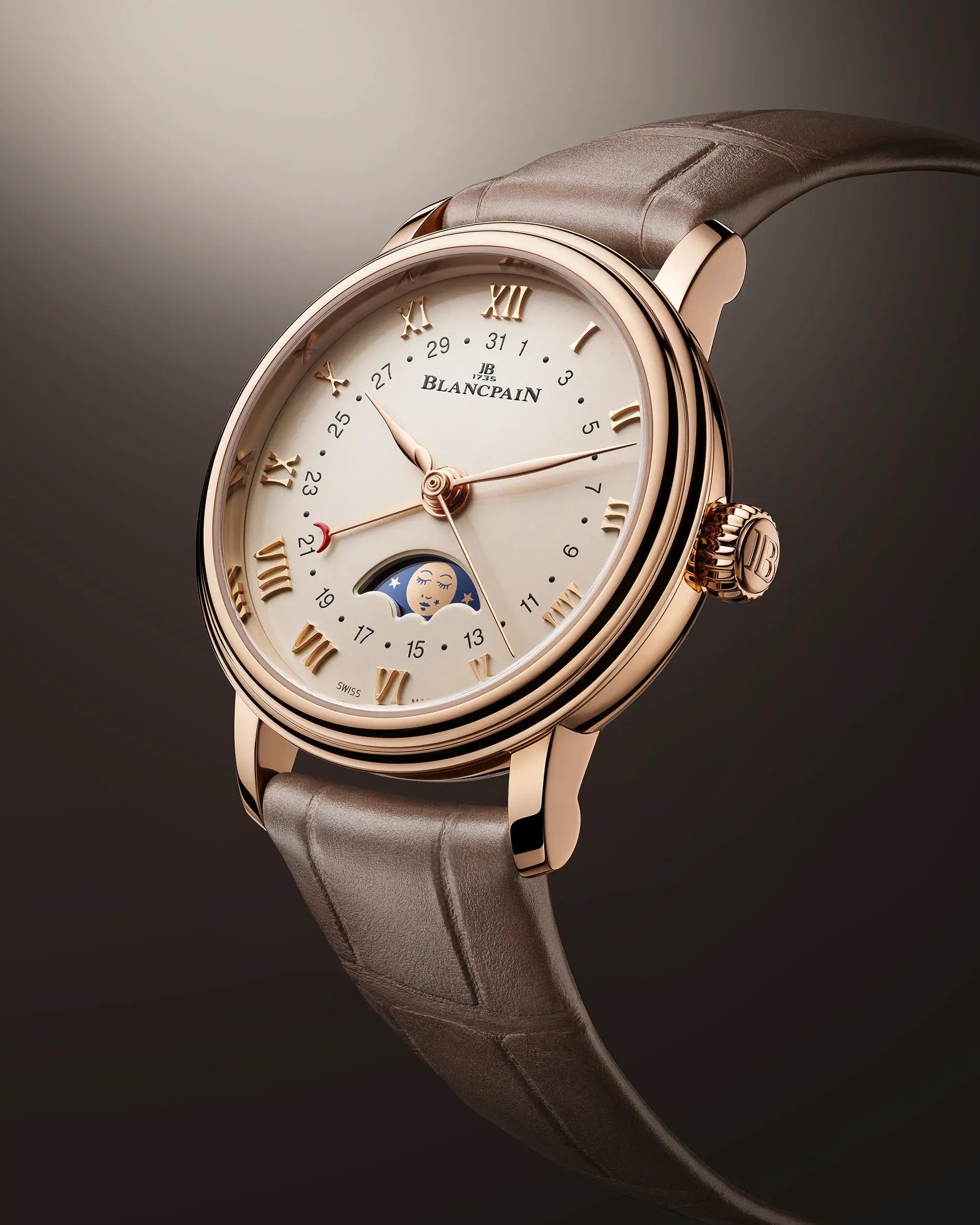 Watch in rose gold Villeret Quantième Phases de Lune Blancpain
