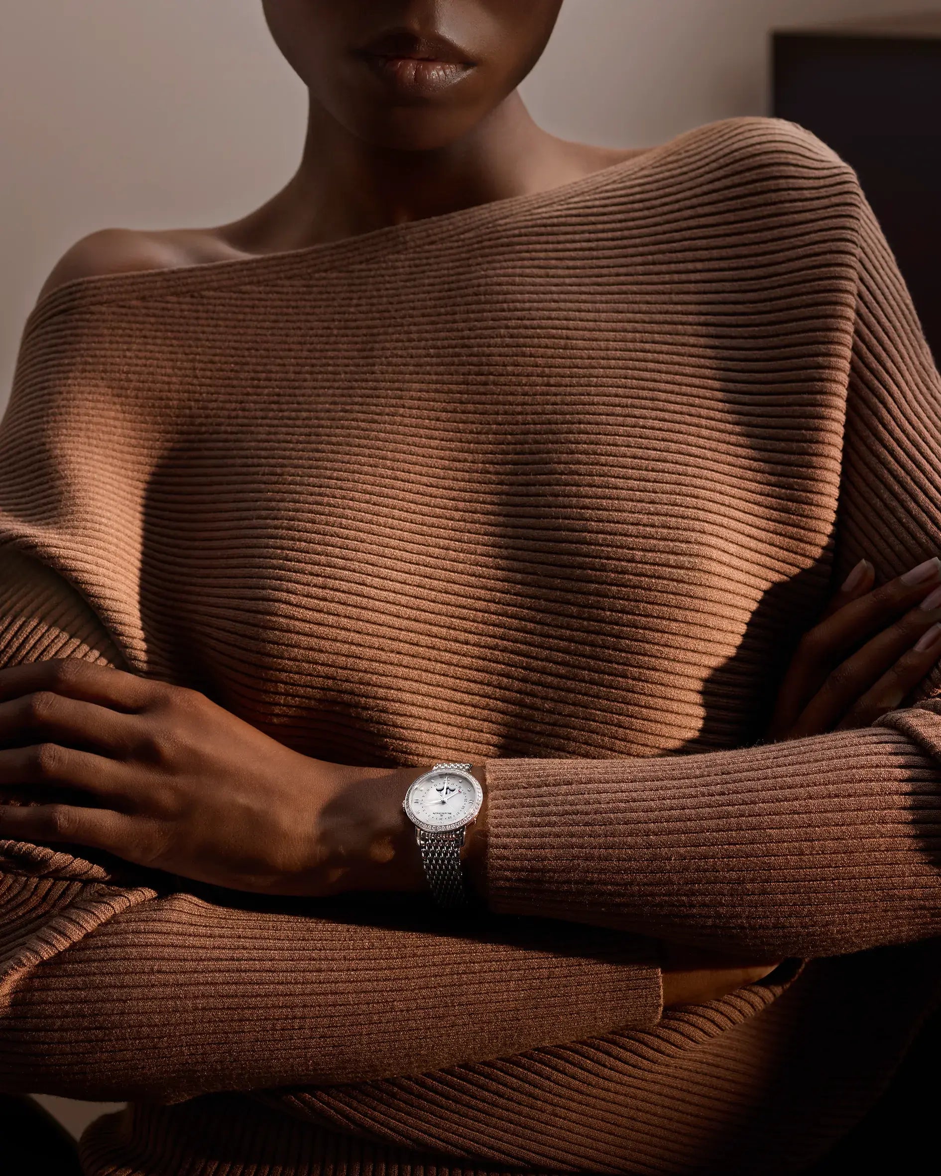 Orologio in acciaio Villeret Quantième Phases de Lune Blancpain