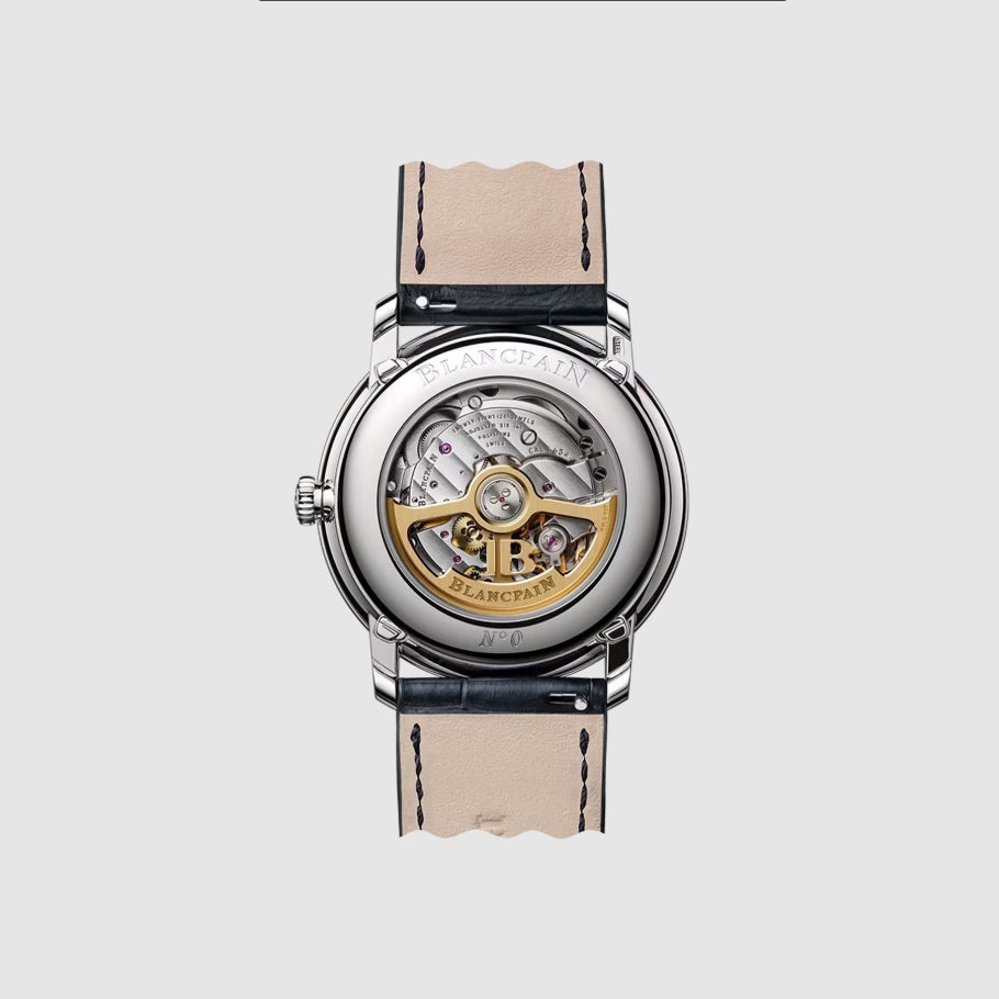 Watch in steel Villeret Quantième Complet Blancpain