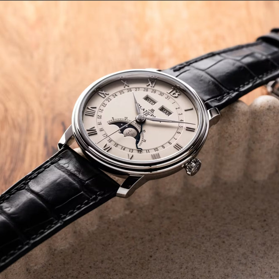 Watch in steel Villeret Quantième Complet Blancpain