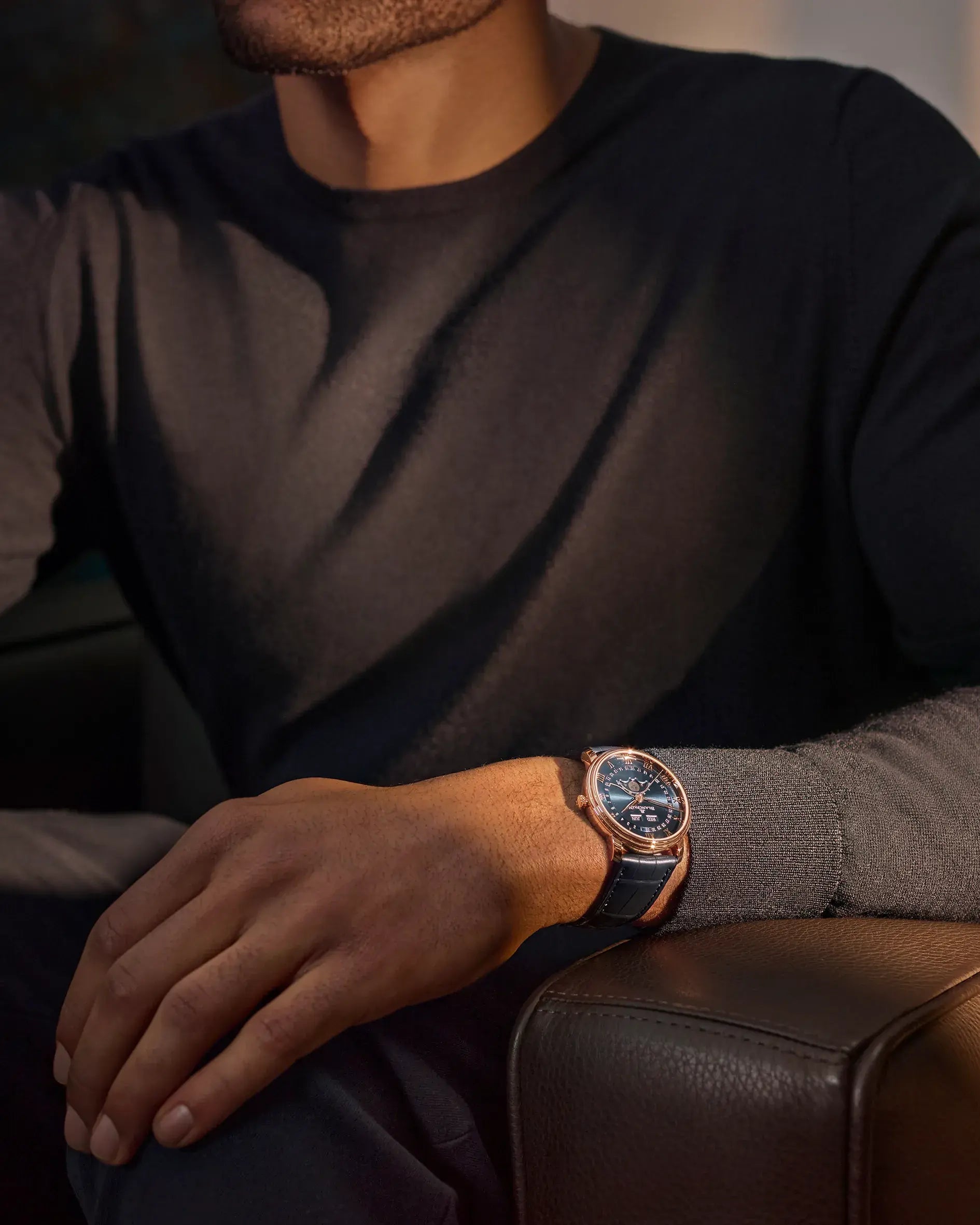 Orologio in oro rosa Villeret Quantième Complet Blancpain