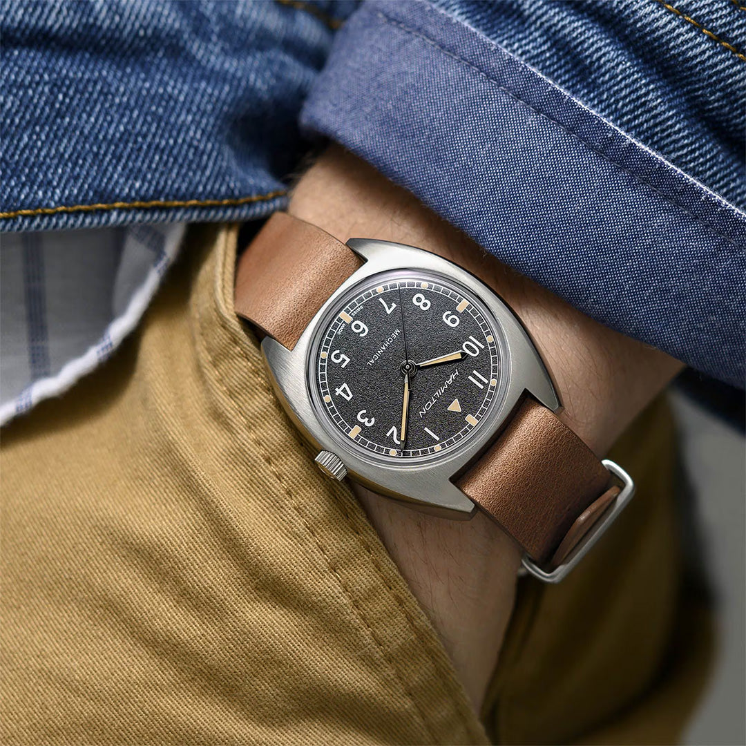 Orologio in acciaio Khaki Aviation Pilot Pioneer Mechanical Hamilton