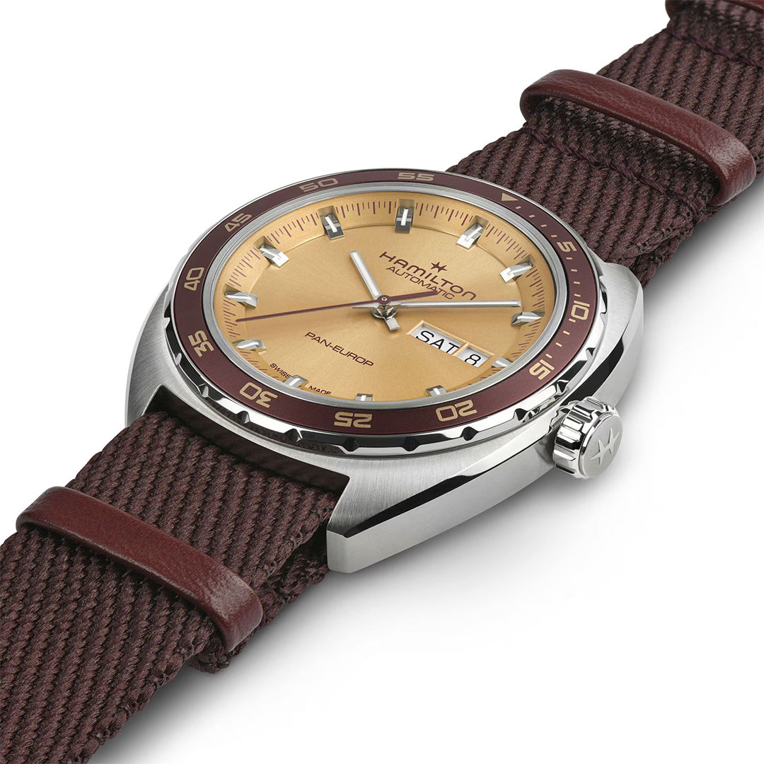 Watch in steel American Classic Pan Europ Day Date Auto Hamilton