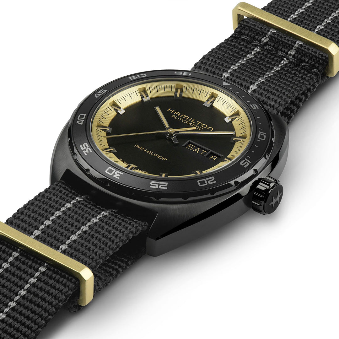 Watch in steel American Classic Pan Europ Day Date Auto Hamilton