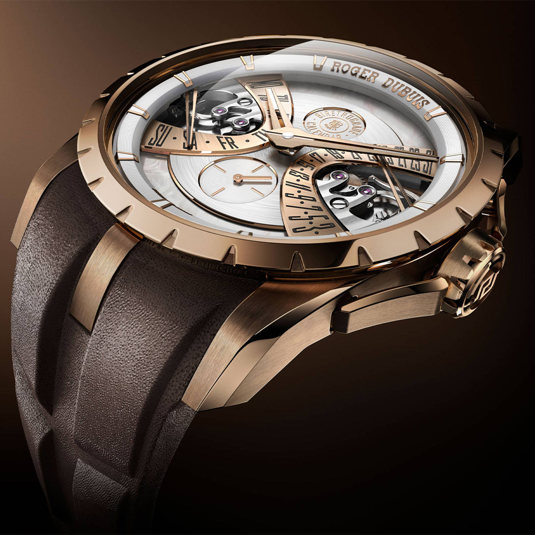 Watch in rose gold Excalibur Biretrograde Calendar Roger dubuis