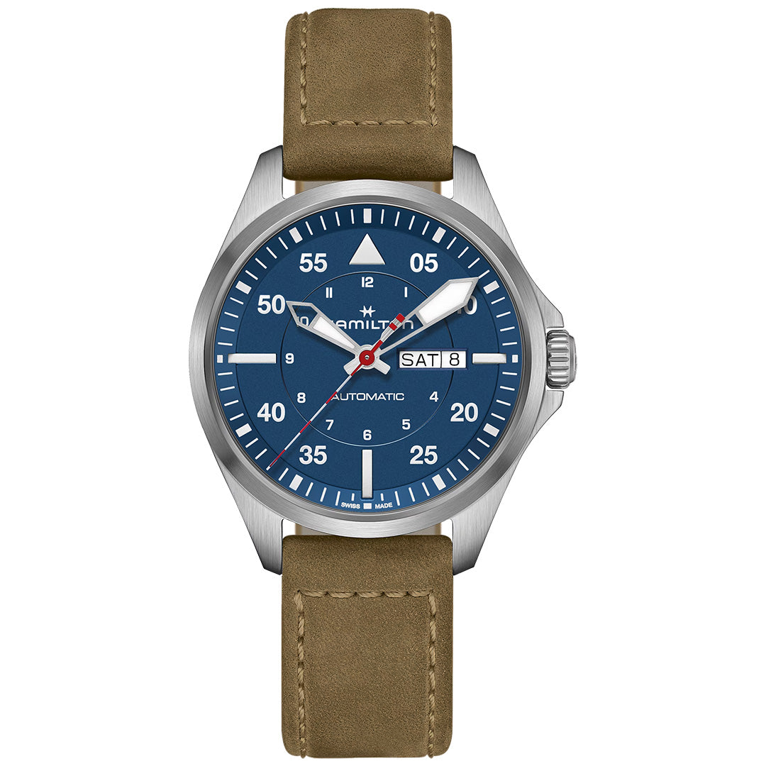 Watch in titanium Khaki Aviation Pilot Day Date Auto - Air-Glaciers Edition Hamilton