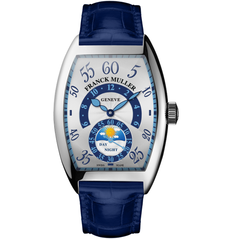 Orologio in oro bianco pvd nero Cintrée Curvex™ Doppia Ora Retrograda Franck muller