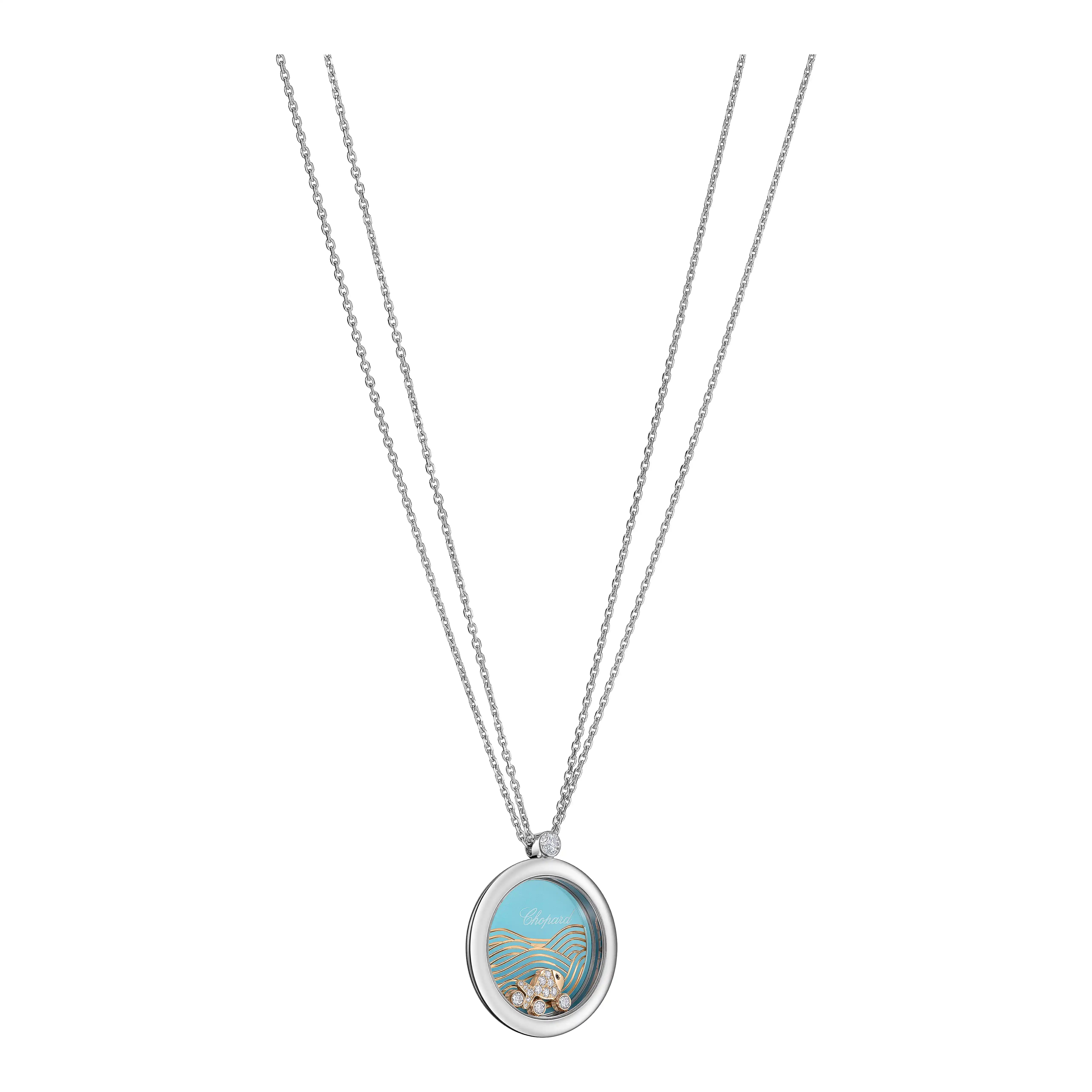 Gioiello in white gold and rose gold Happy Fish Necklace Chopard