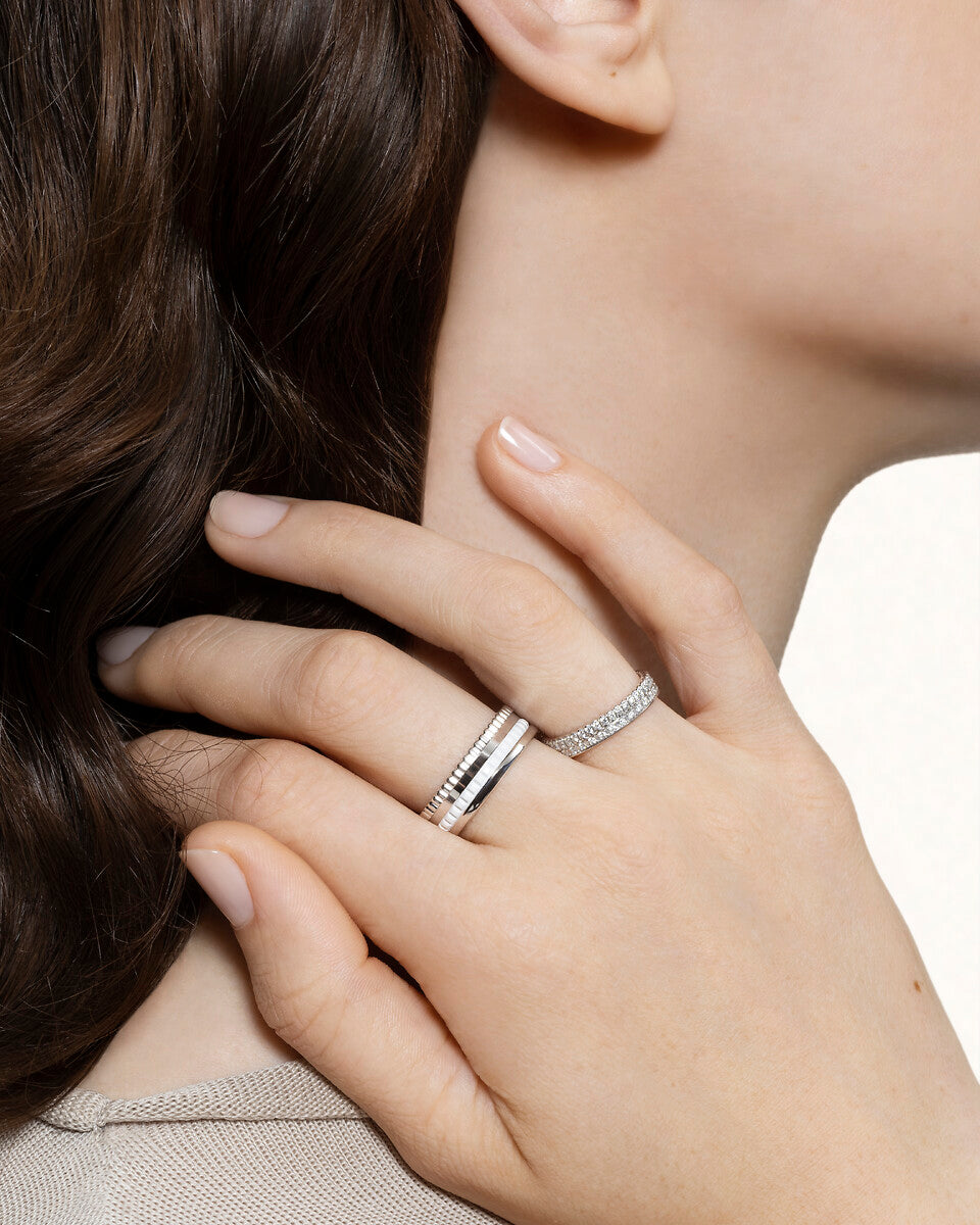 Ring in white gold Quatre Double White Ring
 Boucheron