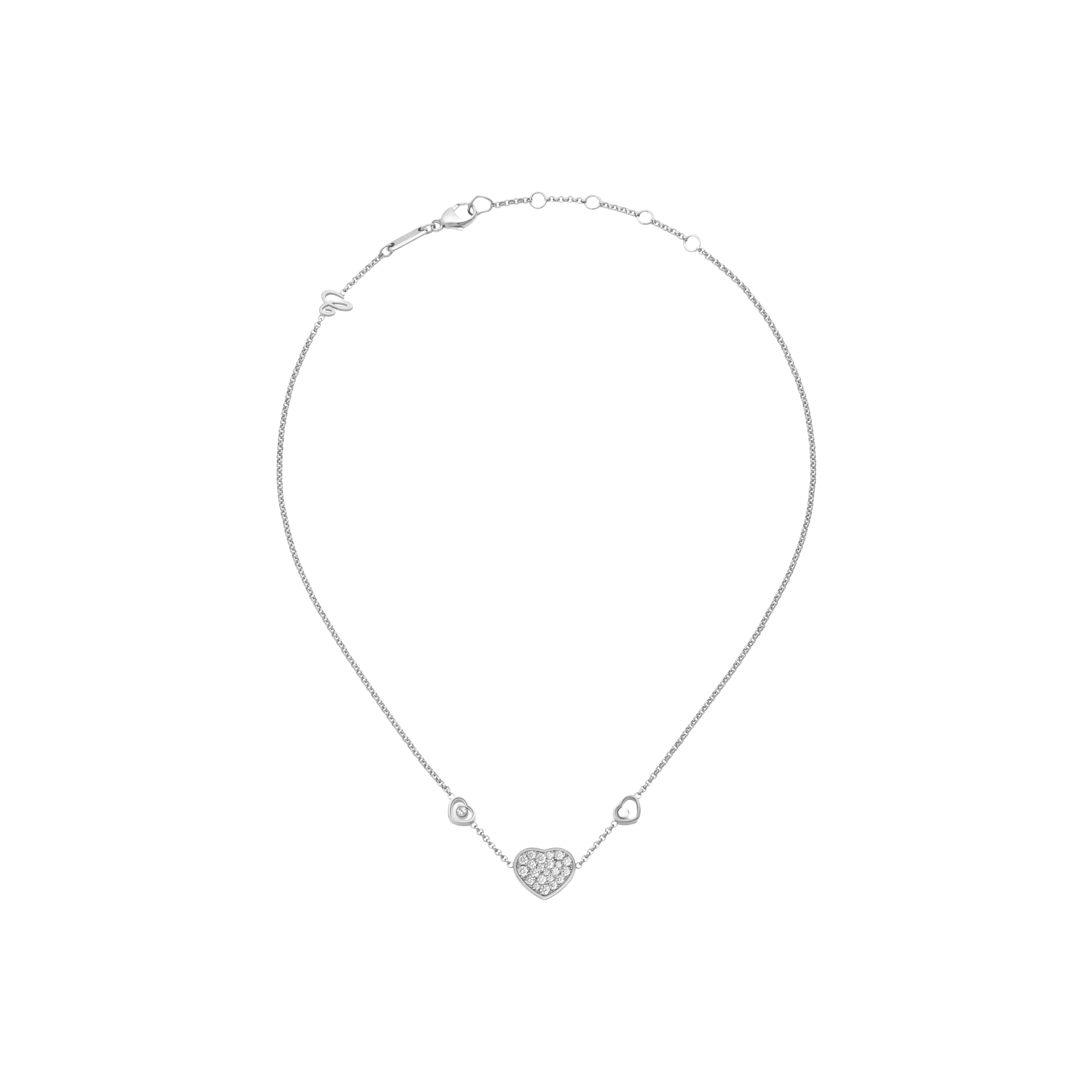Gioiello in white gold  My Happy Hearts necklace Chopard