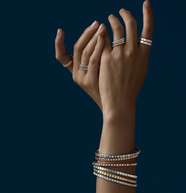 Gioiello in oro giallo Anello Ice Cube Chopard