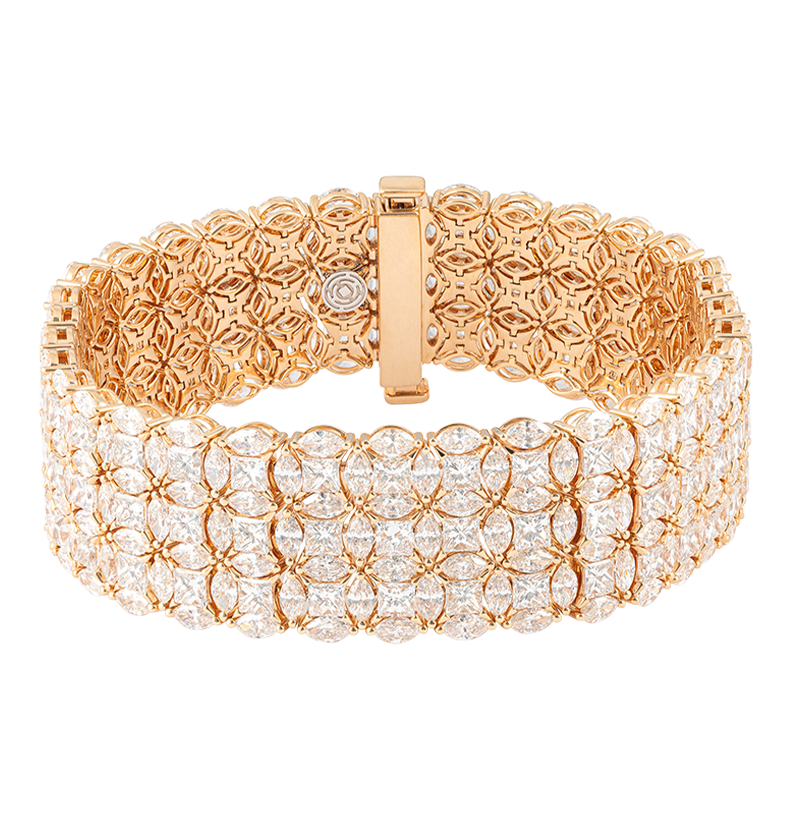 Gioiello in oro rosa Bracciale Diade in oro rosa con diamanti Pisa diamanti