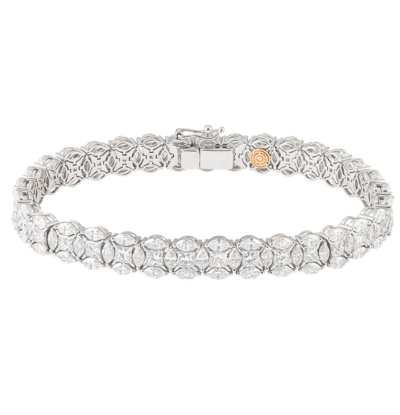 Diade white gold bracelet with diamonds