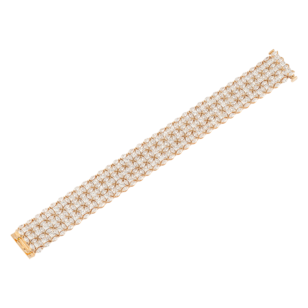 Gioiello in oro rosa Bracciale Diade in oro rosa con diamanti Pisa diamanti