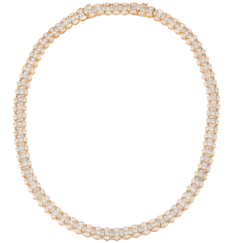 Gioiello in rose gold Diade rose gold necklace with diamonds Pisa diamanti