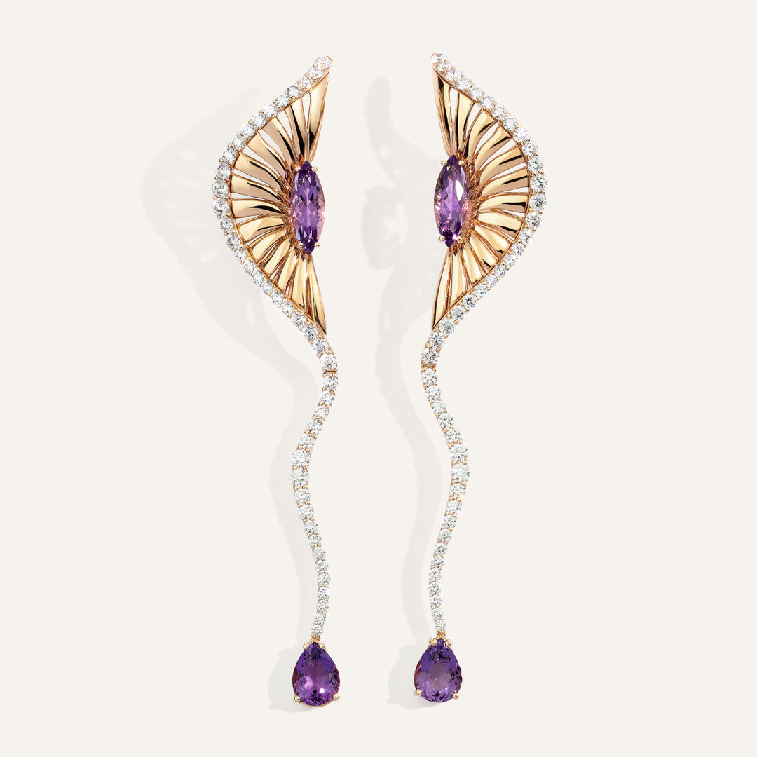 Gioiello in oro rosa Orecchini Mystic Dance Palmiero