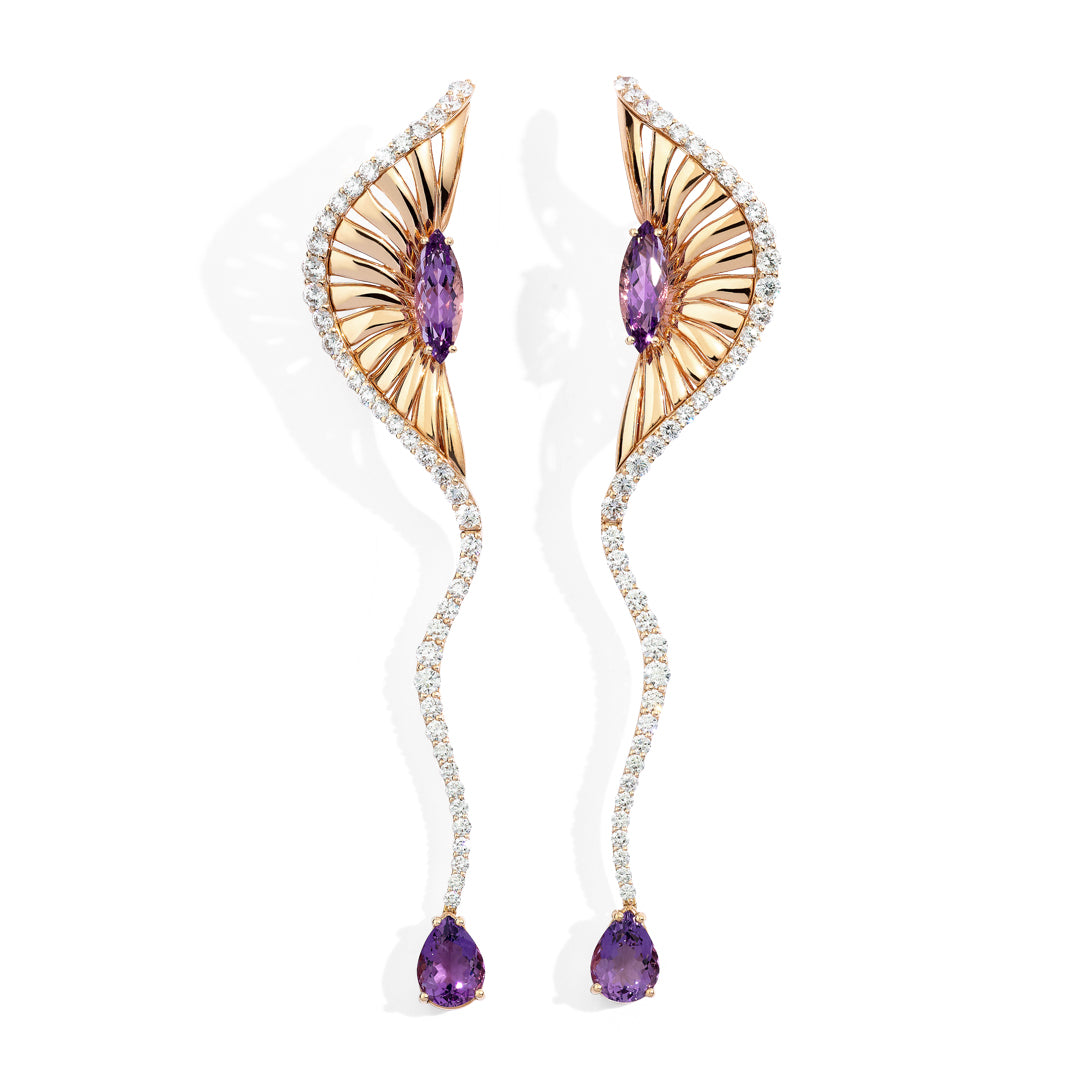 Gioiello in oro rosa Orecchini Mystic Dance Palmiero