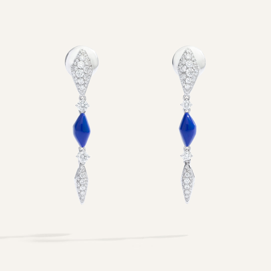 Gioiello in oro bianco Orecchini Déco Palmiero