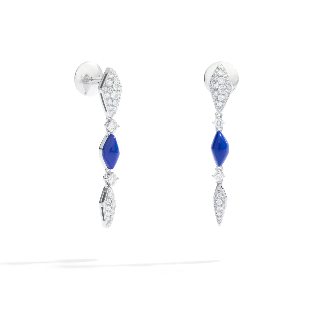 Gioiello in oro bianco Orecchini Déco Palmiero