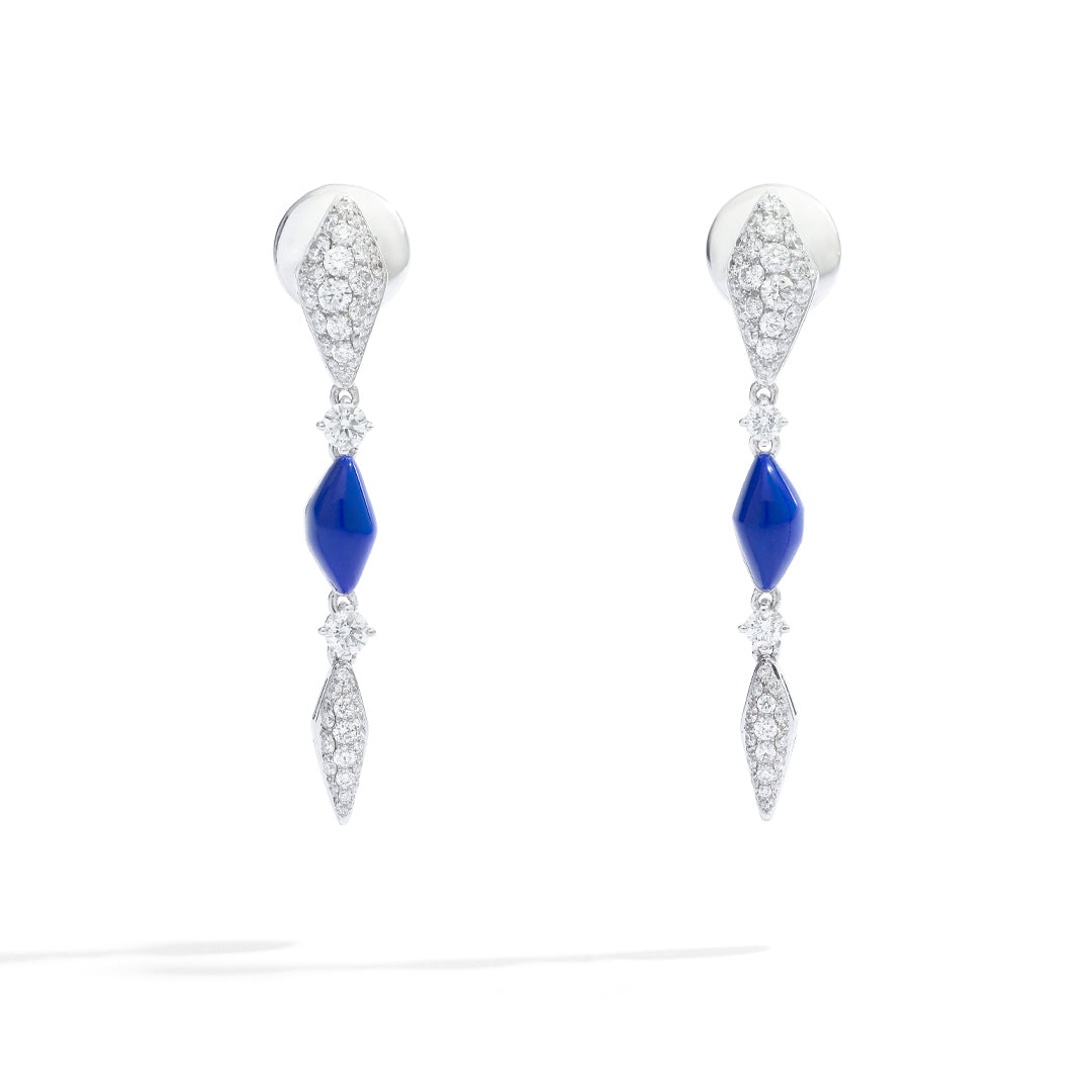 Gioiello in oro bianco Orecchini Déco Palmiero