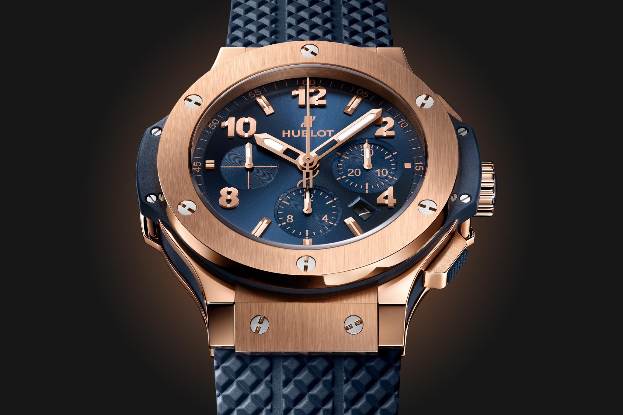 Orologio in oro rosa Big Bang Original Gold Blue Hublot
