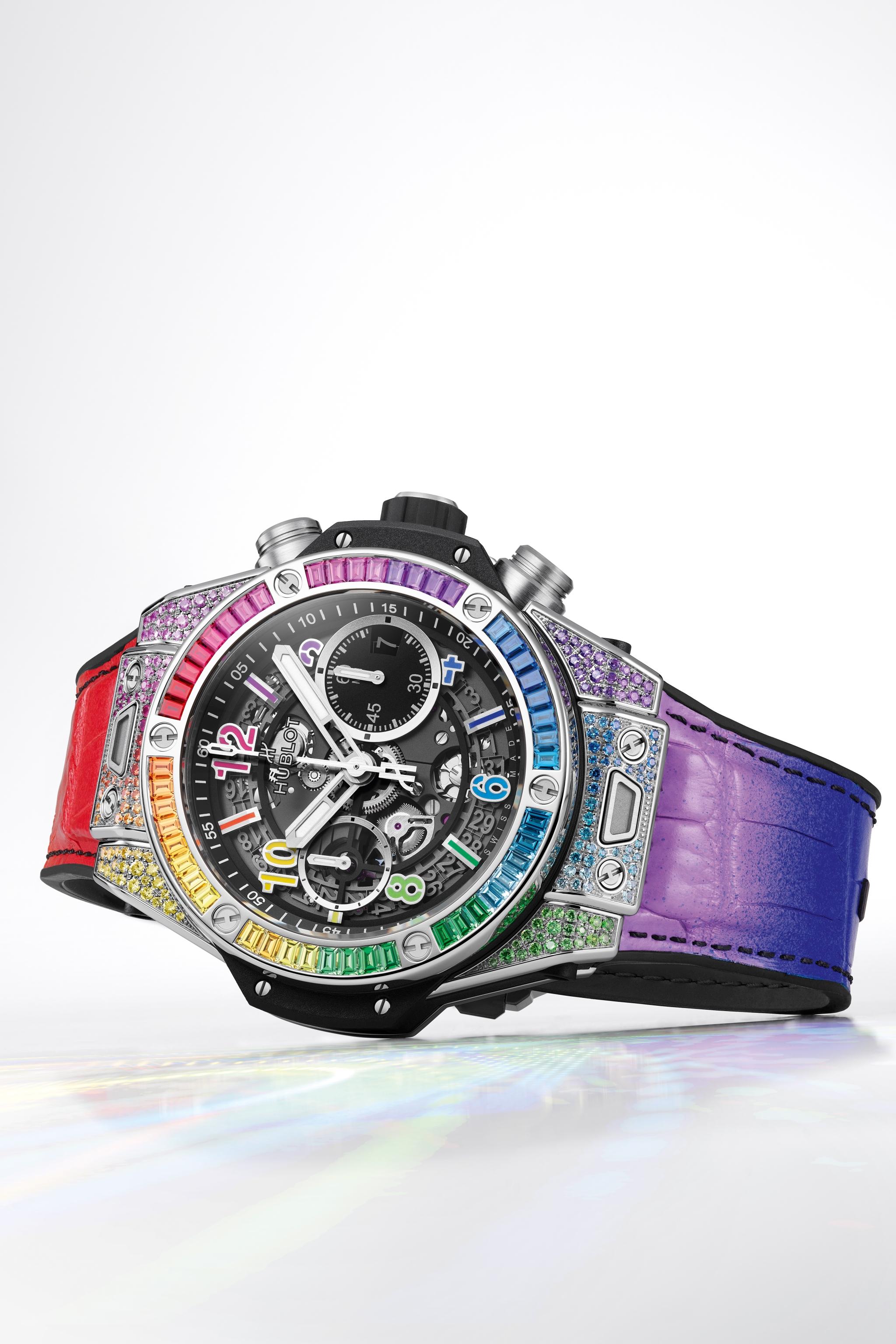 Watch in titanium Big Bang Unico Titanium Rainbow Hublot