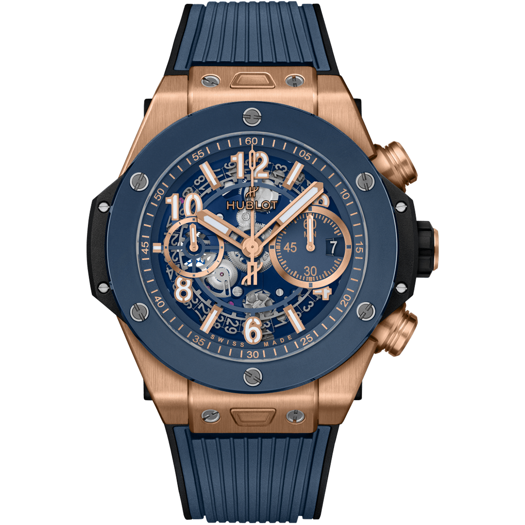 Orologio in oro rosa Big Bang Unico King Gold Blue Ceramic Hublot