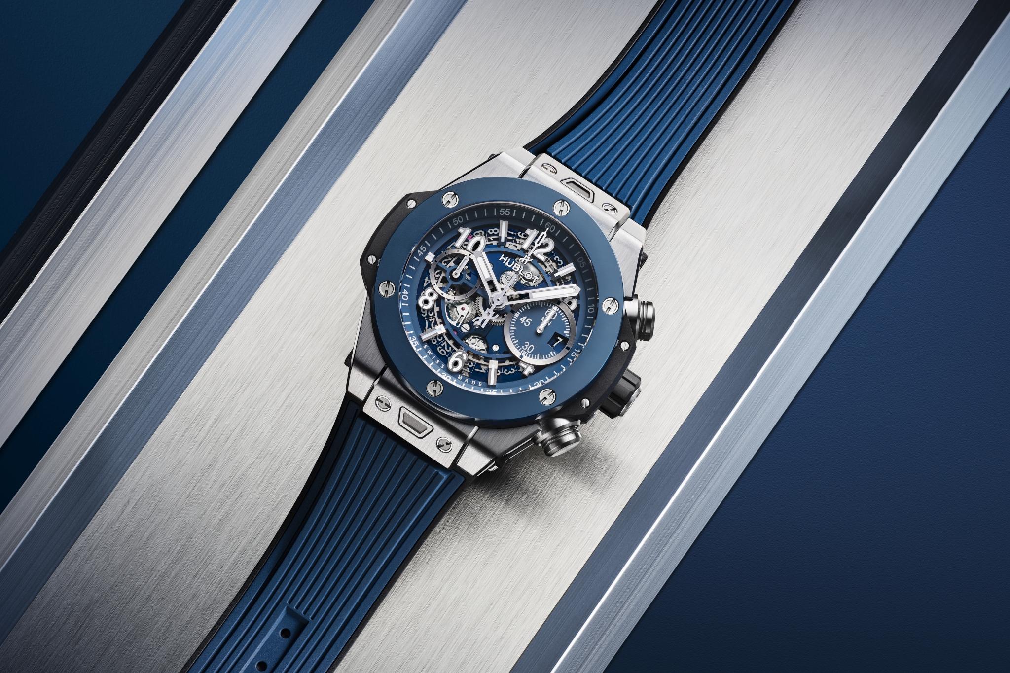 Watch in titanium Big Bang Unico Titanium Blue Ceramic Hublot