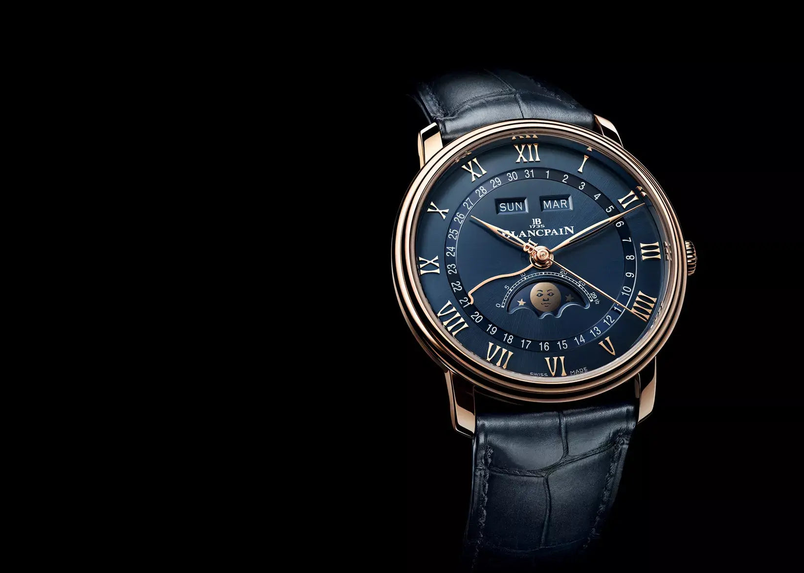 Watch in rose gold Villeret Quantième Complet Blancpain