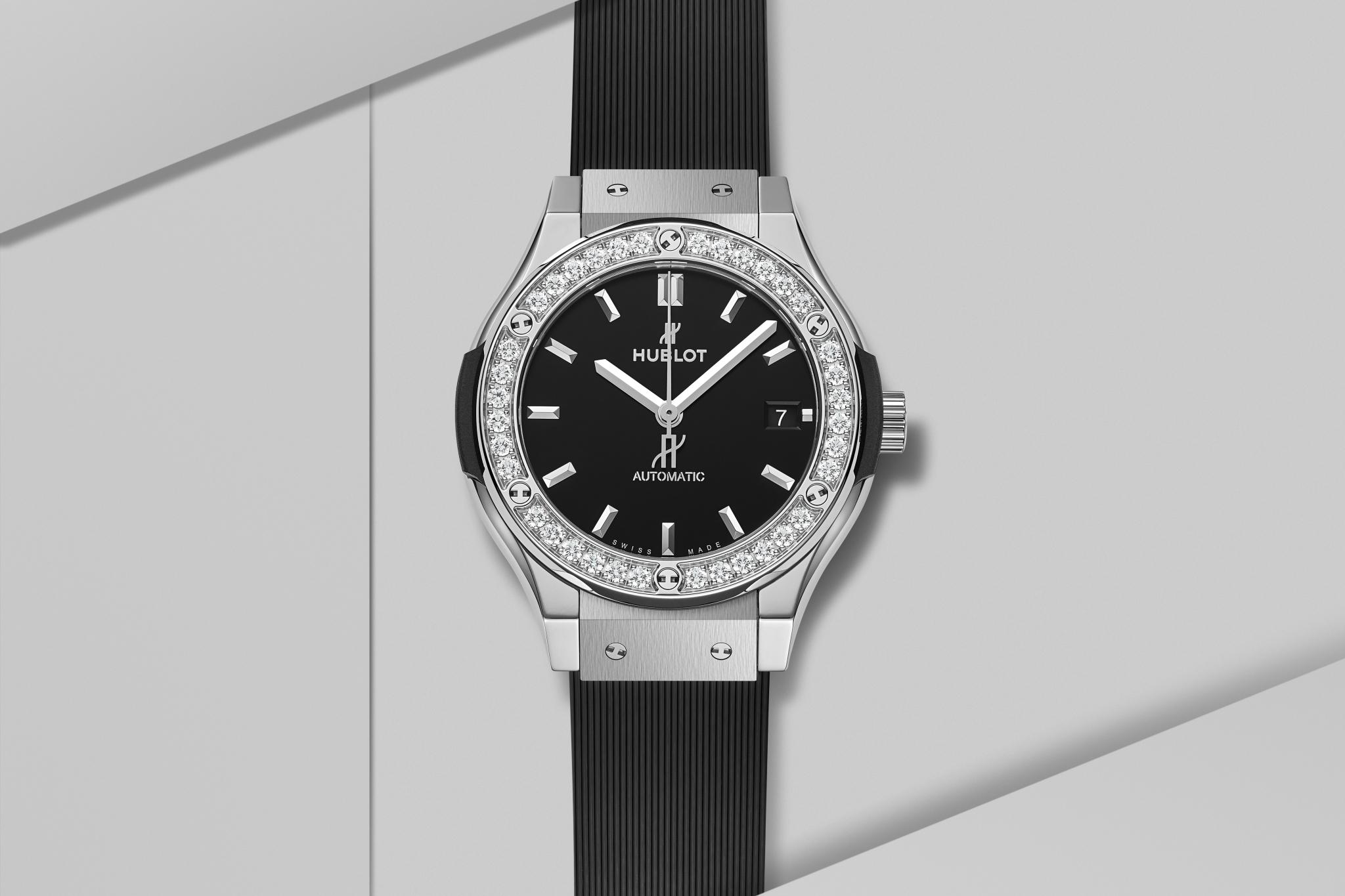 Watch in titanium Classic Fusion Titanium Diamonds Hublot