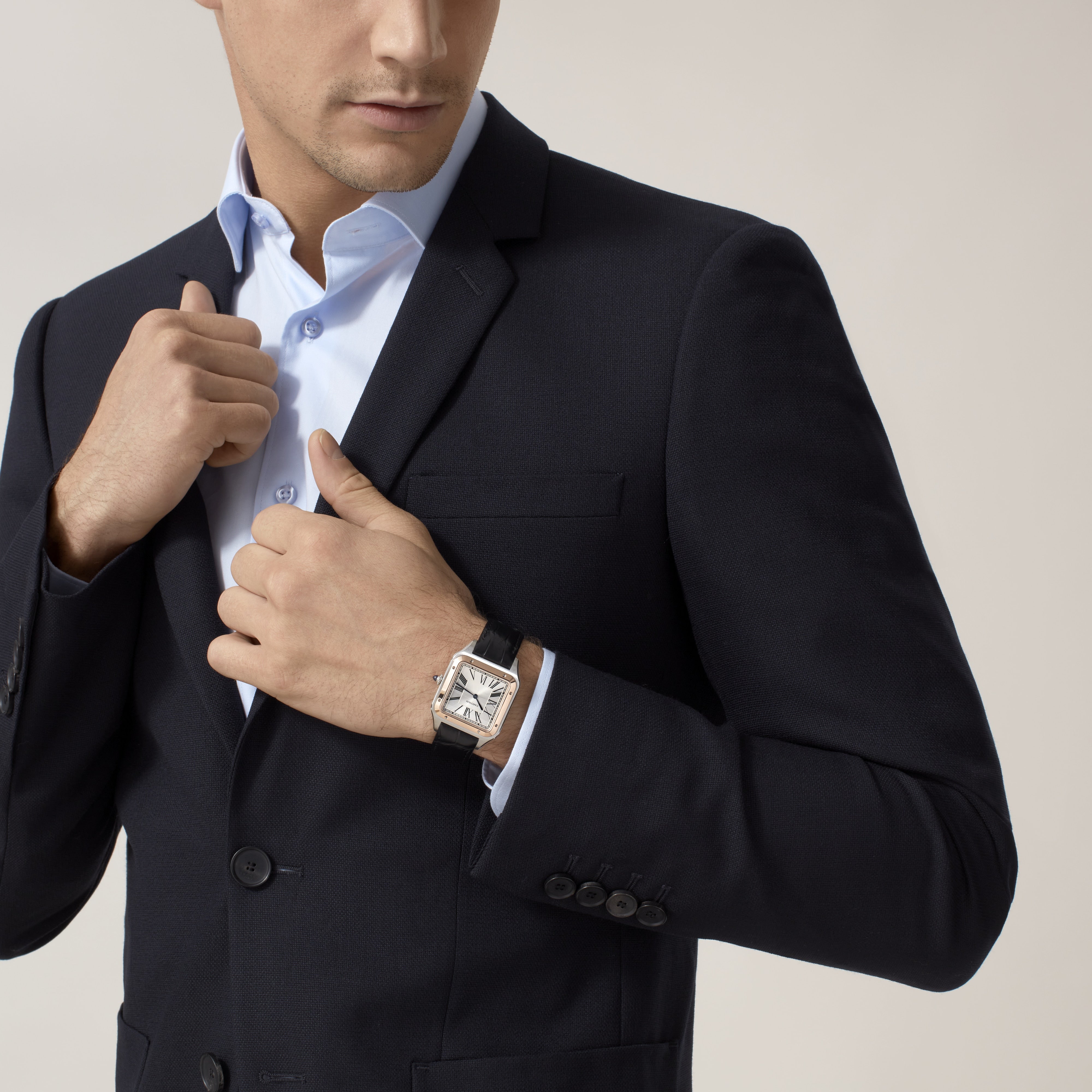 Orologio in oro rosa Santos-Dumont Cartier