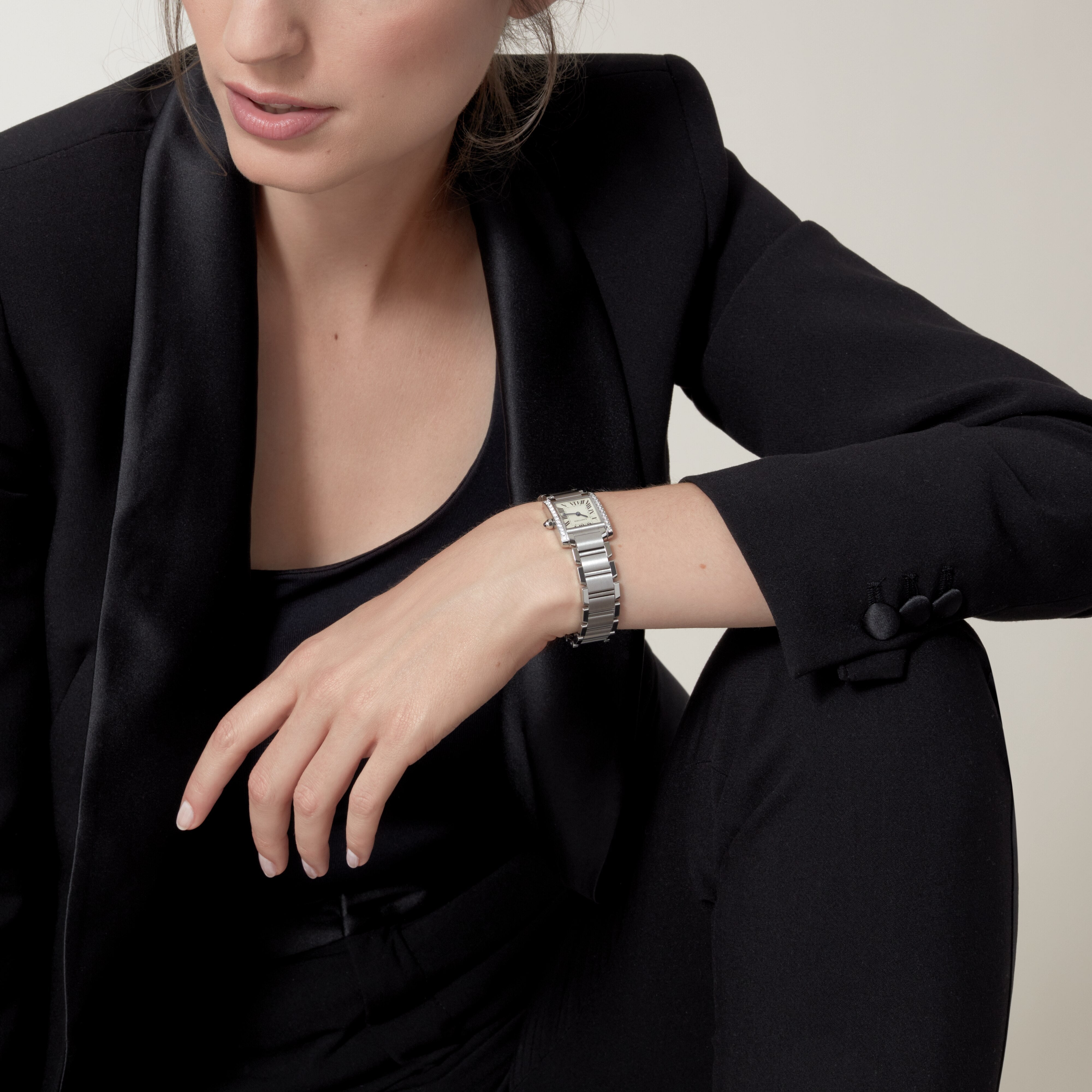 Orologio in acciaio Tank Française Cartier