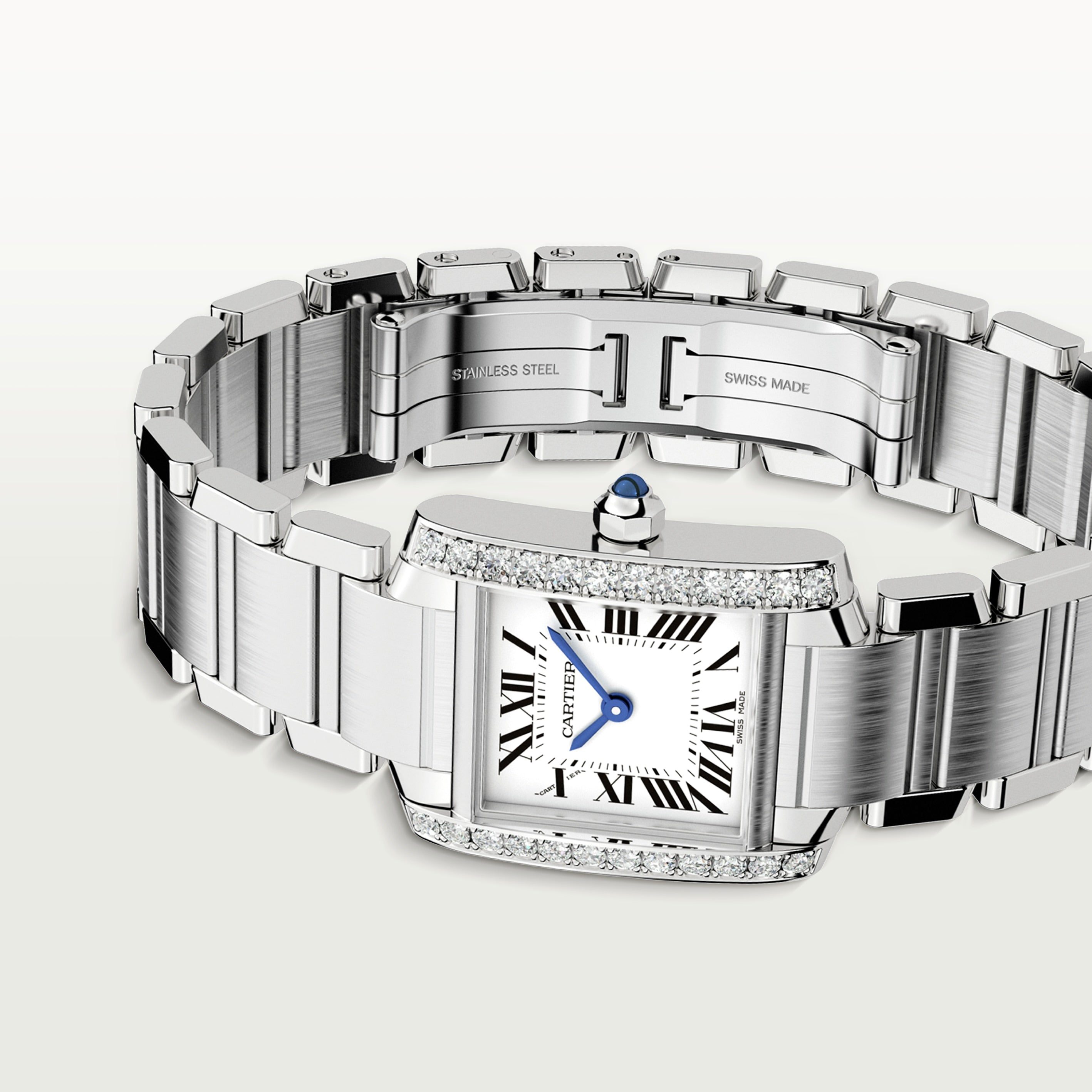 Watch in steel Tank Française Cartier