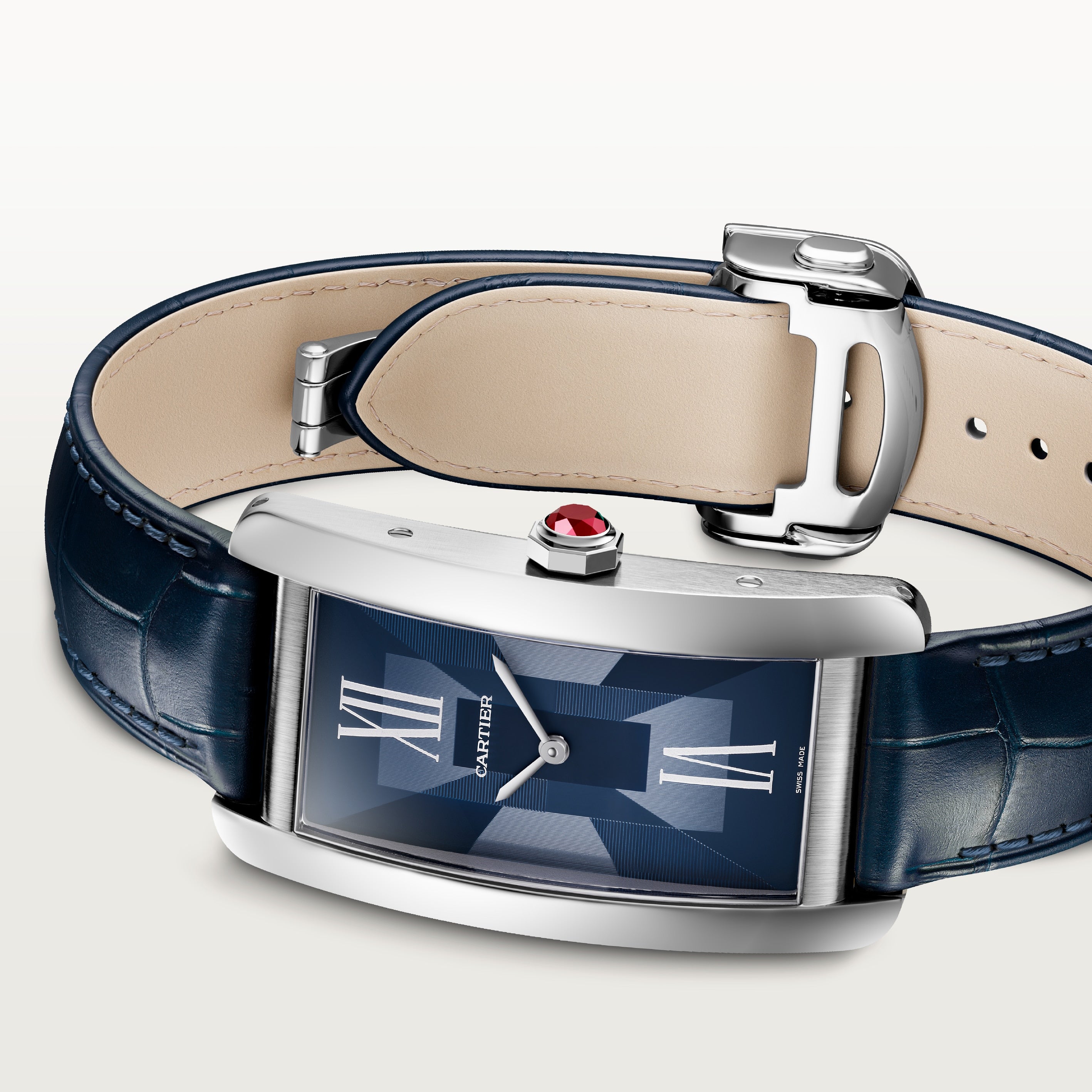 Orologio in platino Tank Américaine Cartier