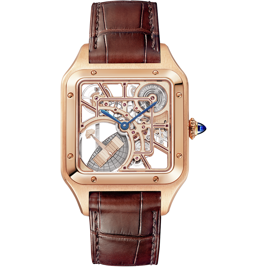 Orologio in oro rosa Santos-Dumont Cartier