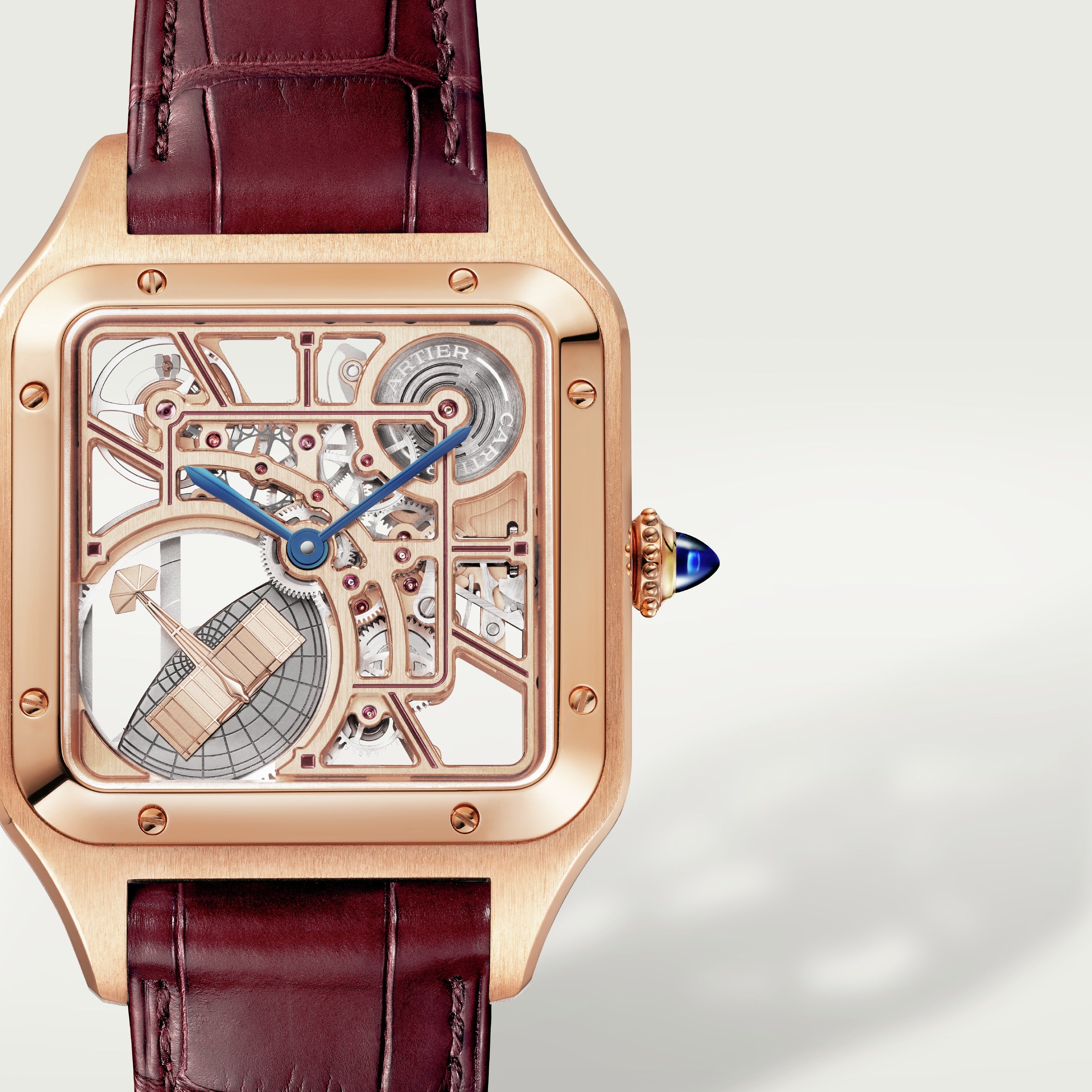 Orologio in oro rosa Santos-Dumont Cartier