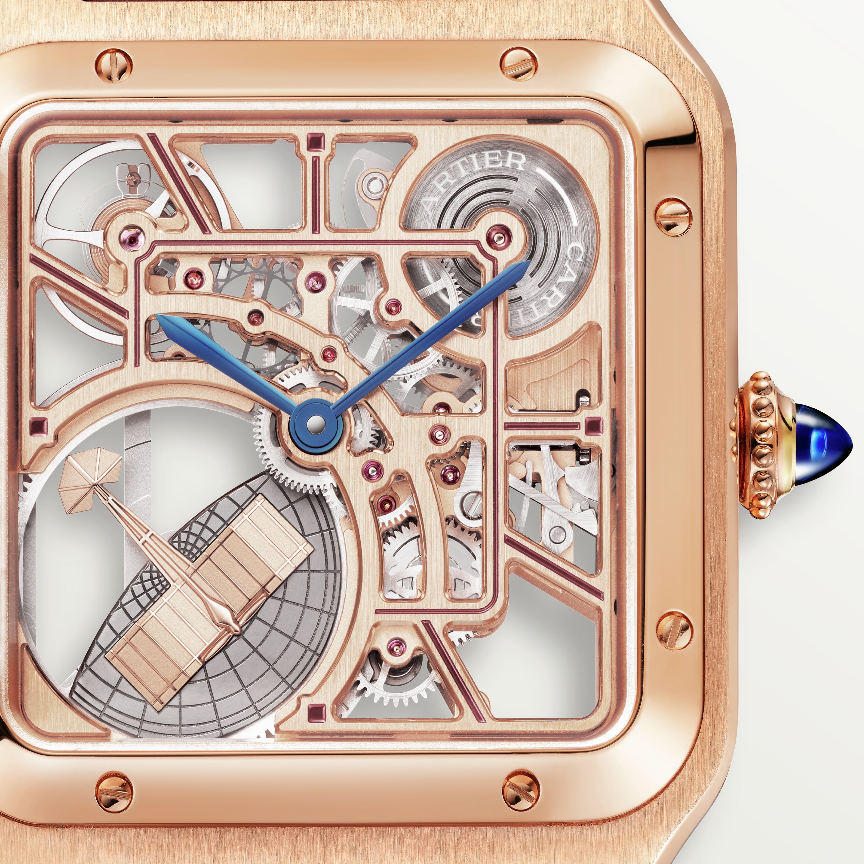 Orologio in oro rosa Santos-Dumont Cartier