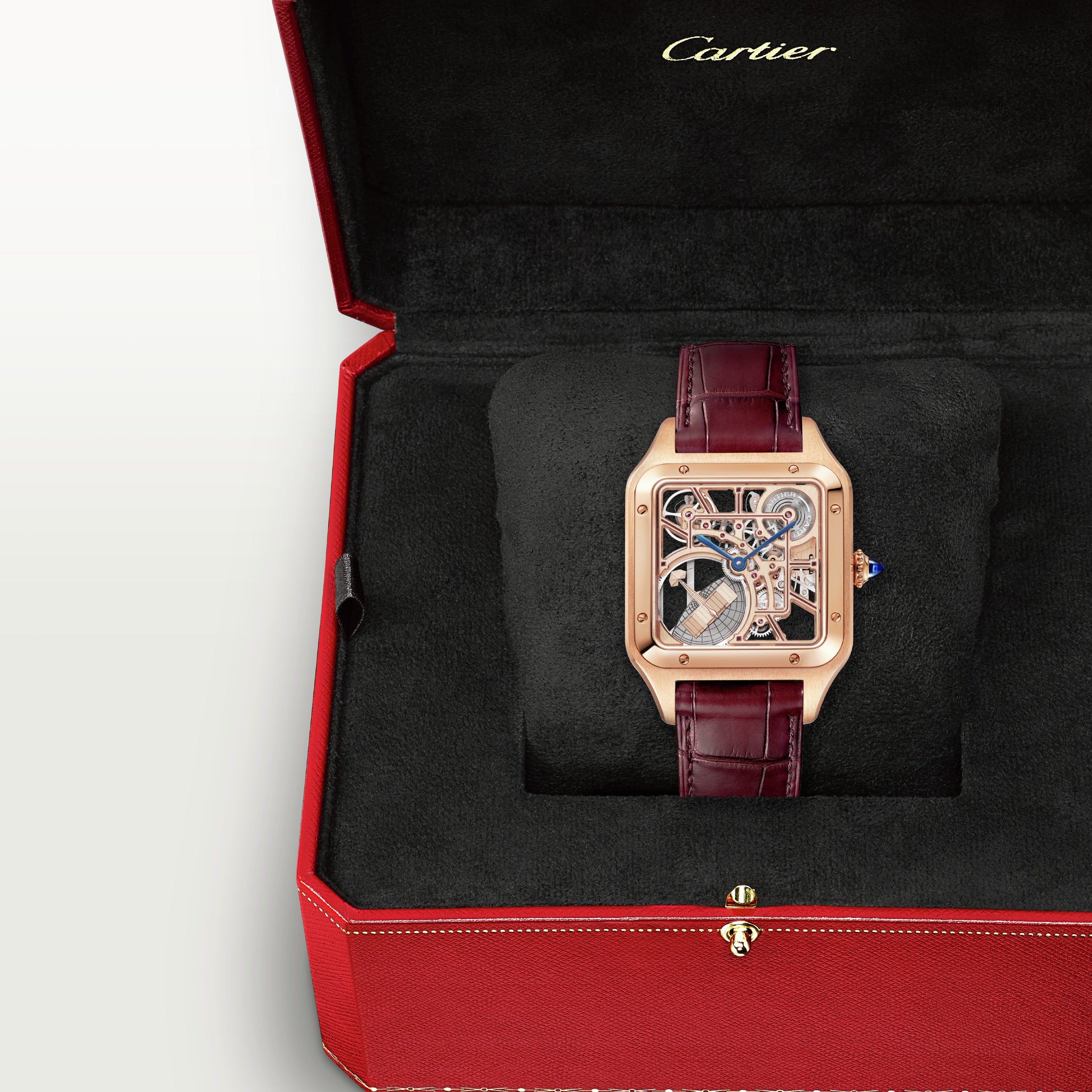 Orologio in oro rosa Santos-Dumont Cartier