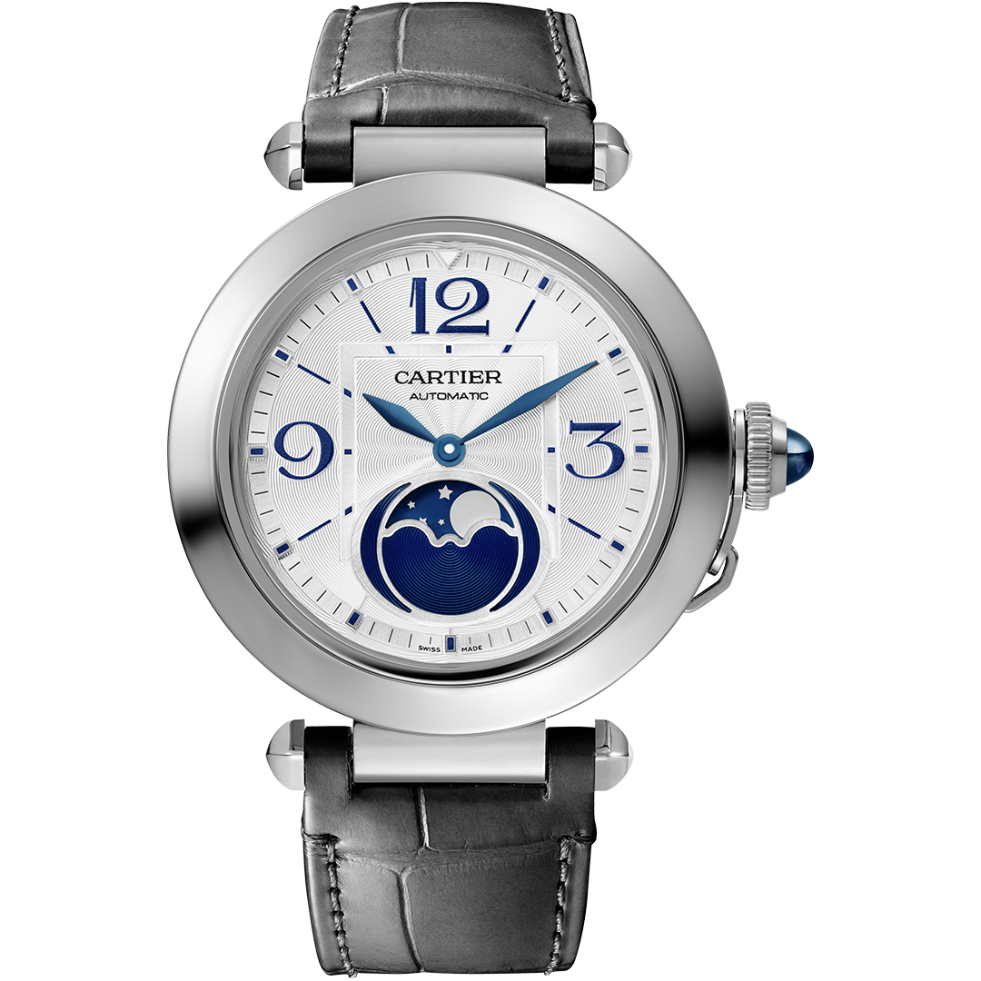 Orologio in acciaio Pasha Phases de Lune Cartier