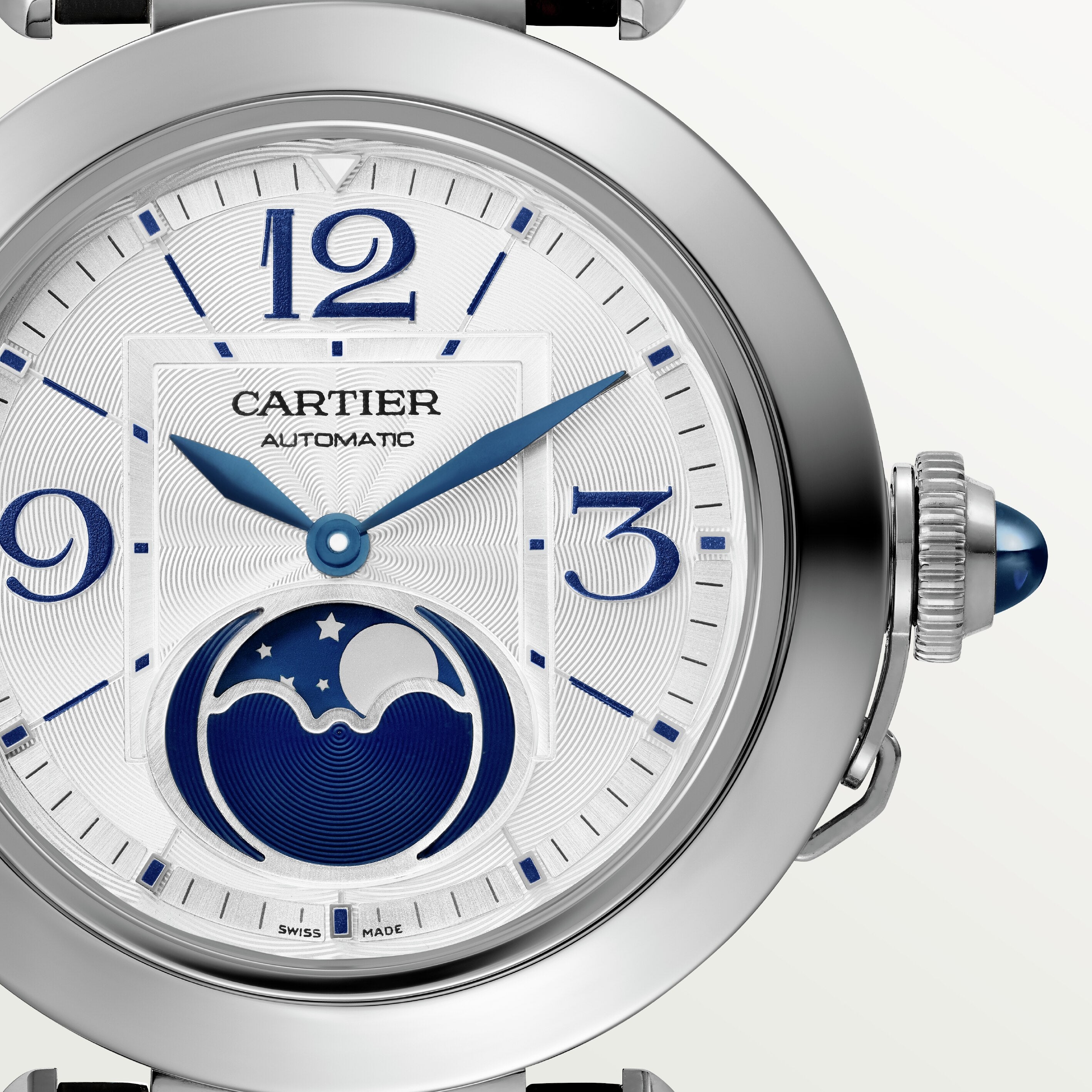 Orologio in acciaio Pasha Phases de Lune Cartier
