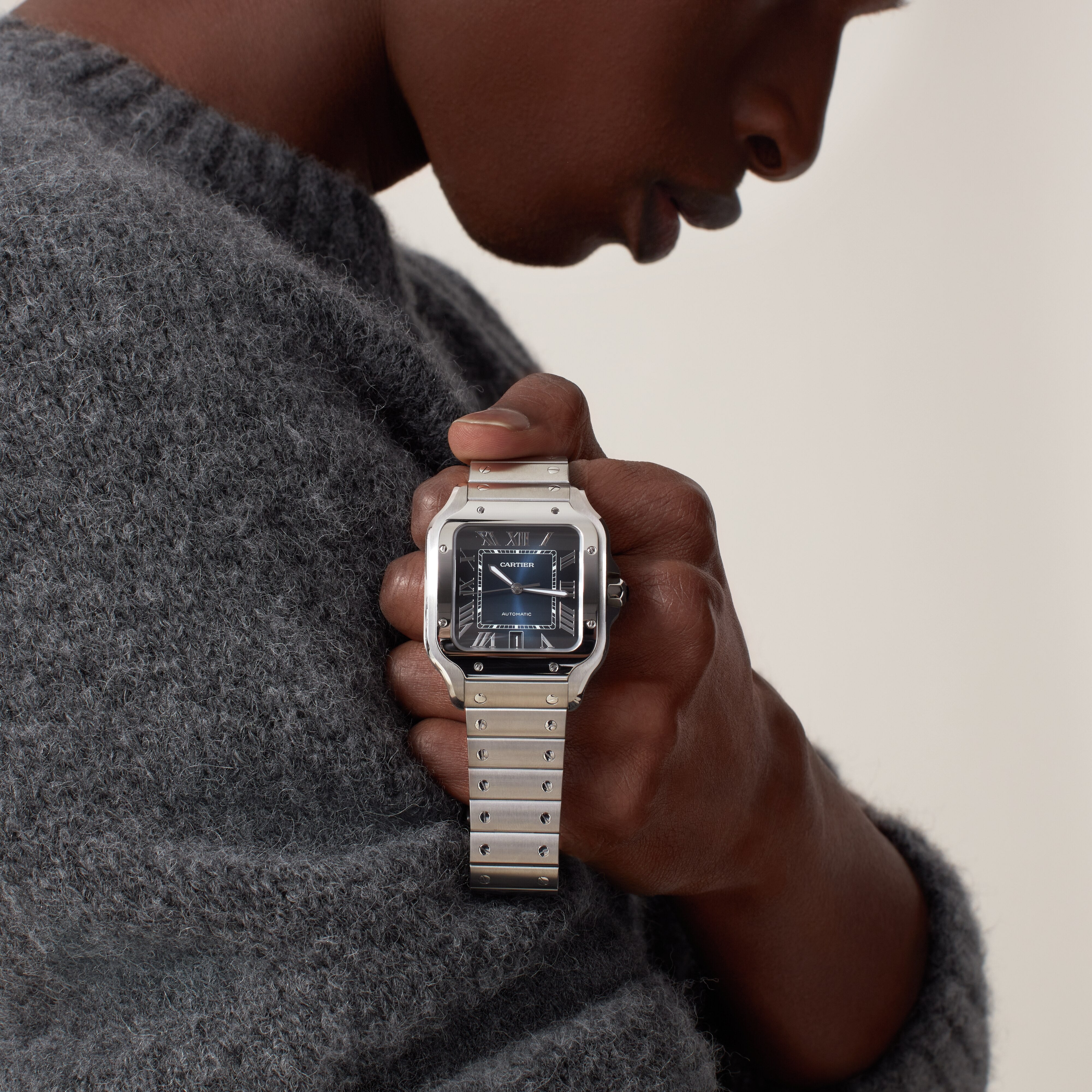 Watch in steel Santos de Cartier Cartier