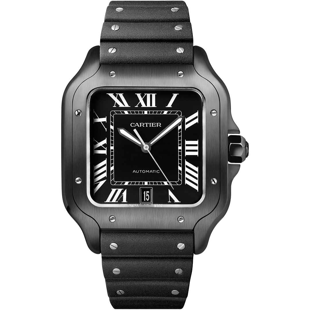 Watch in dlc-coated steel Santos de Cartier Cartier
