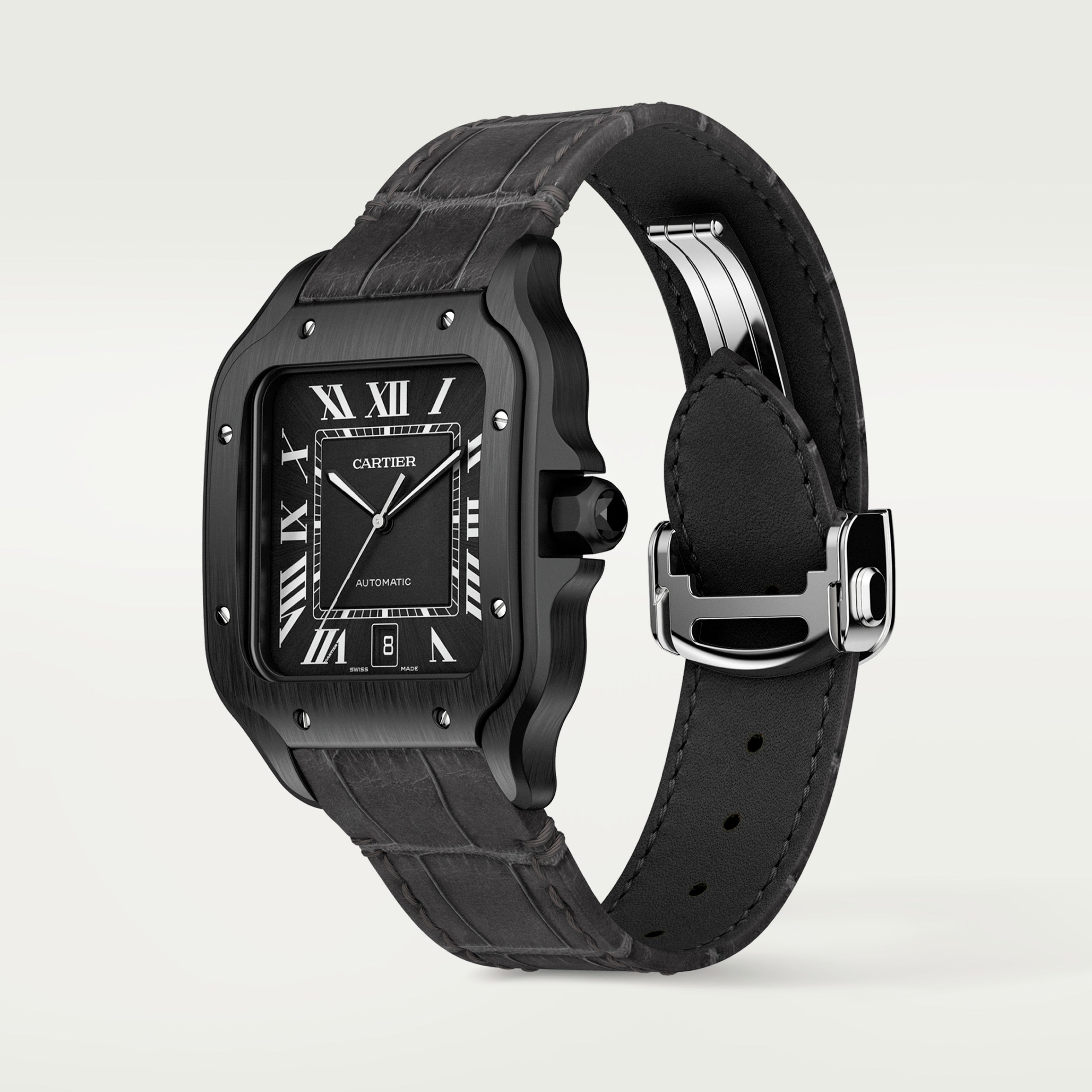 Orologio in acciaio dlc Santos de Cartier Cartier